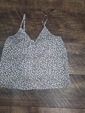 Aerie Women's Size Small Leopard Print V-Neck Spaghetti Strap Tank Top Lingerie